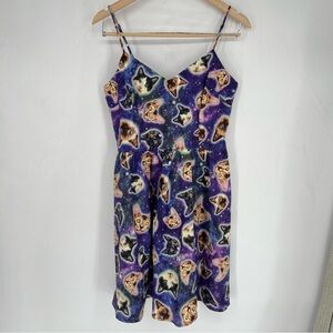 Retrolicious space cat a-line sleeveless dress size M/L